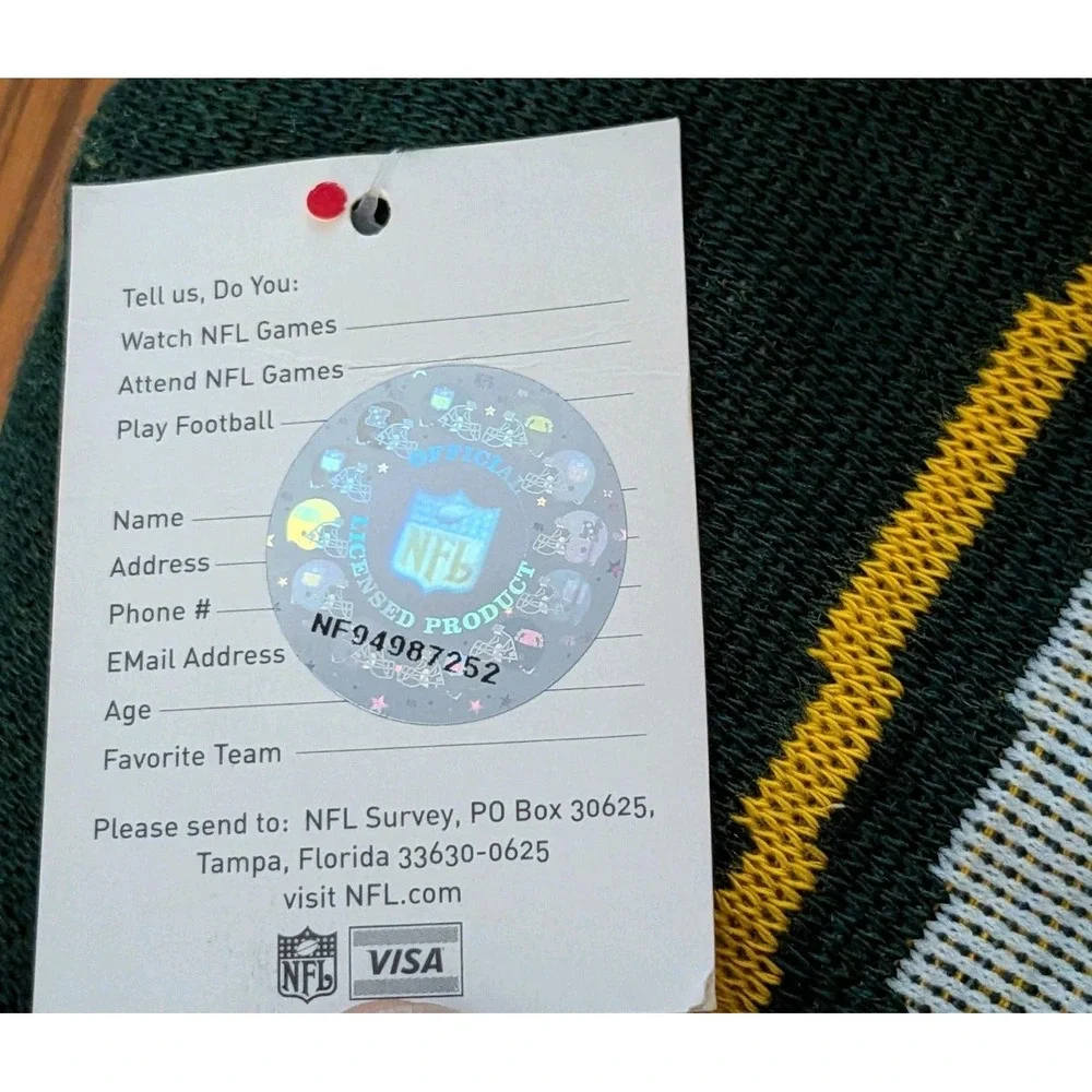 NWT Y2K  Dead Stock Reebok NFL Green Bay Packers Winter Beanie Cap Knit Hat